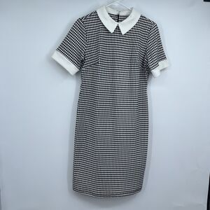 Shelby & Palmer Houndstooth Black White Dress 6 Preppy Rockabilly Classy Retro